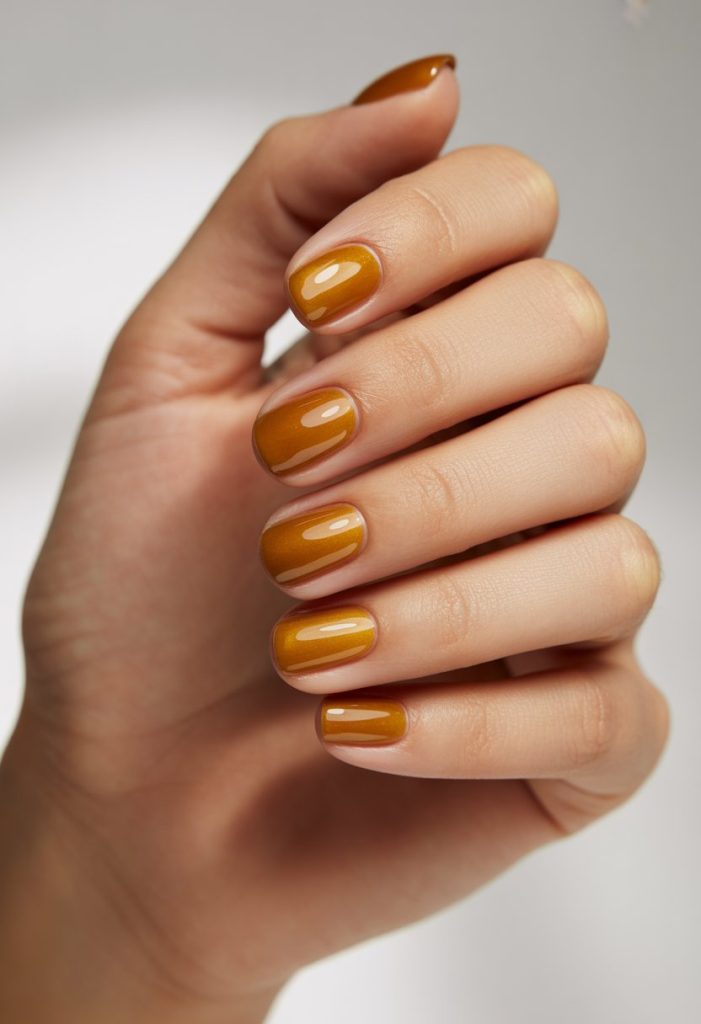 29. Honey Brown Jelly Nails