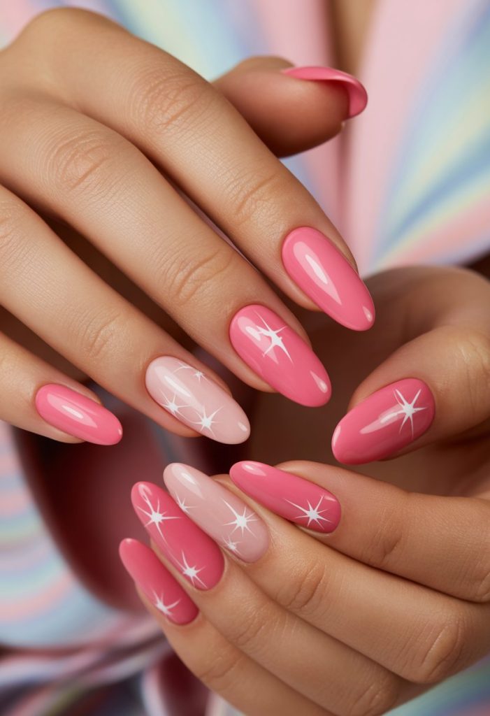 Barbie Nails with Dainty Stars