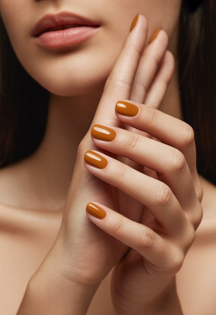 Burnt Orange with Matte Finish Nail