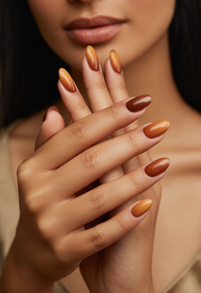 Burnt Sienna Gradient Nails