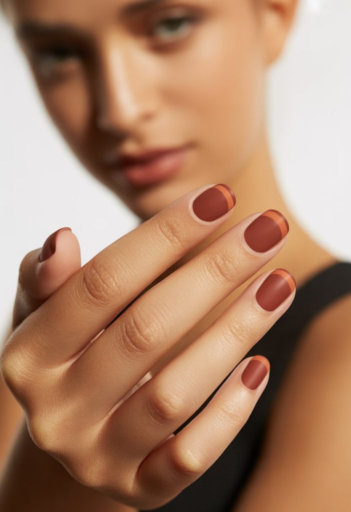 Burnt Sienna with Matte Side Panels Nail