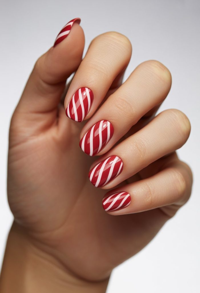 Candy Cane Stripes Nail