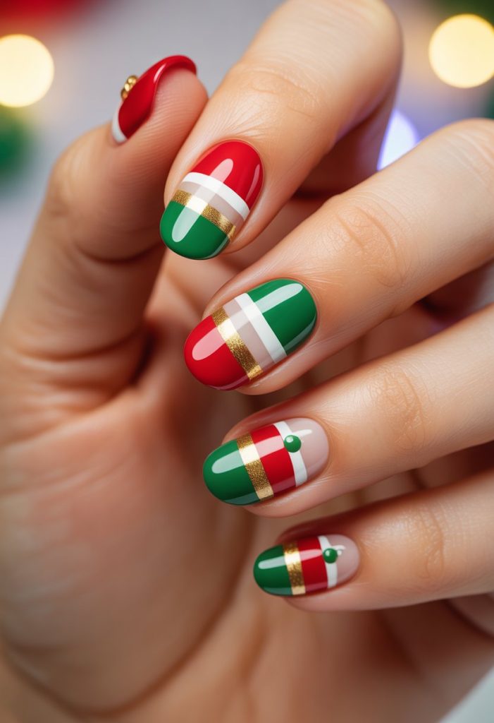 Cheerful Elf Hat Fingertips Nail