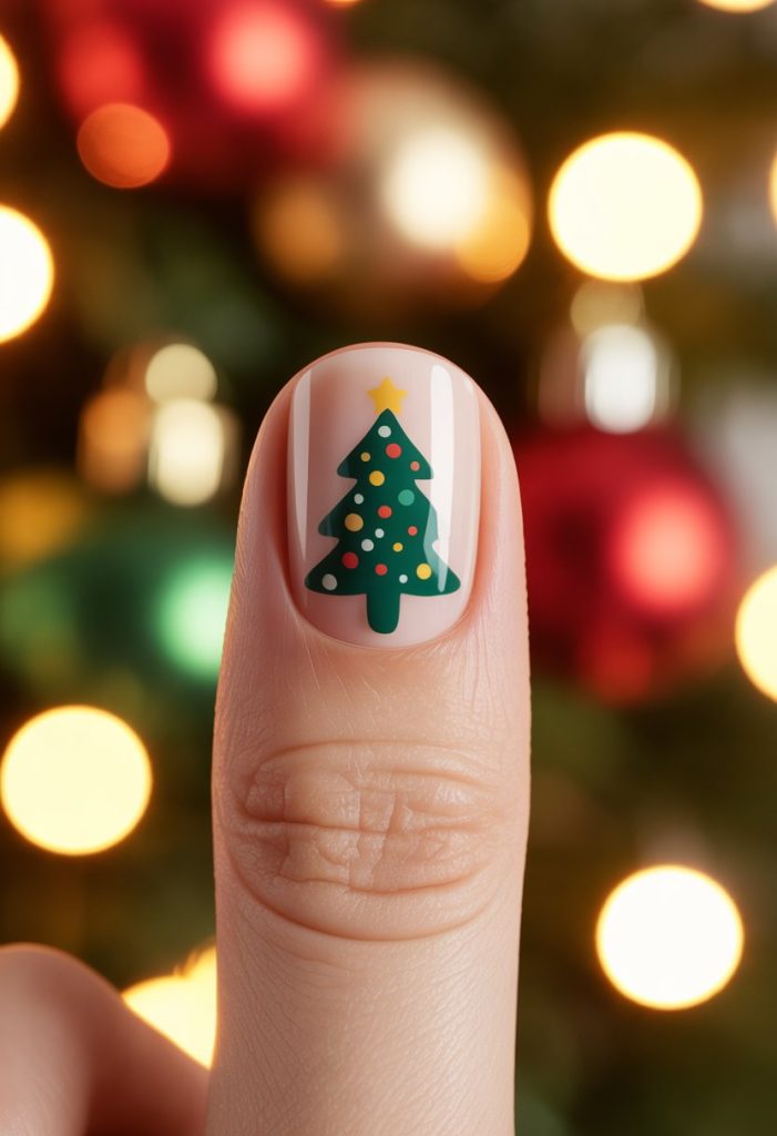 Christmas Tree Silhouette Nail