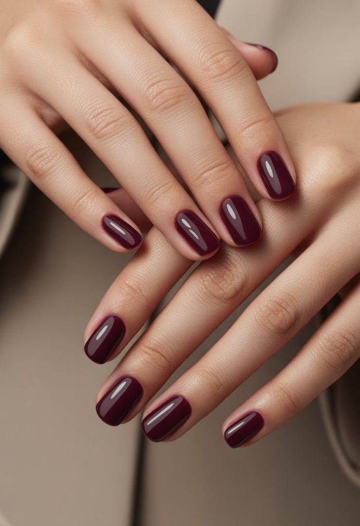 Deep Plum Jelly Nails