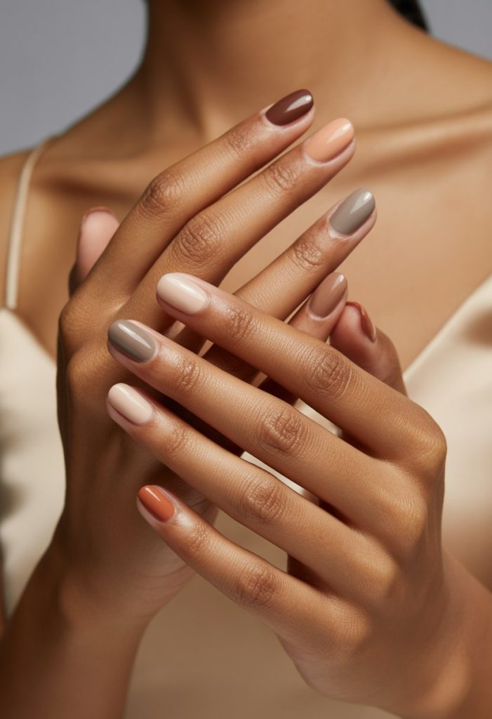 Earth Tone French Manicure Nail