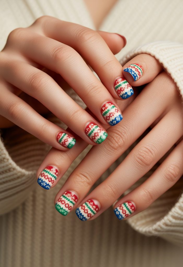 Fair Isle Sweater Pattern Nails