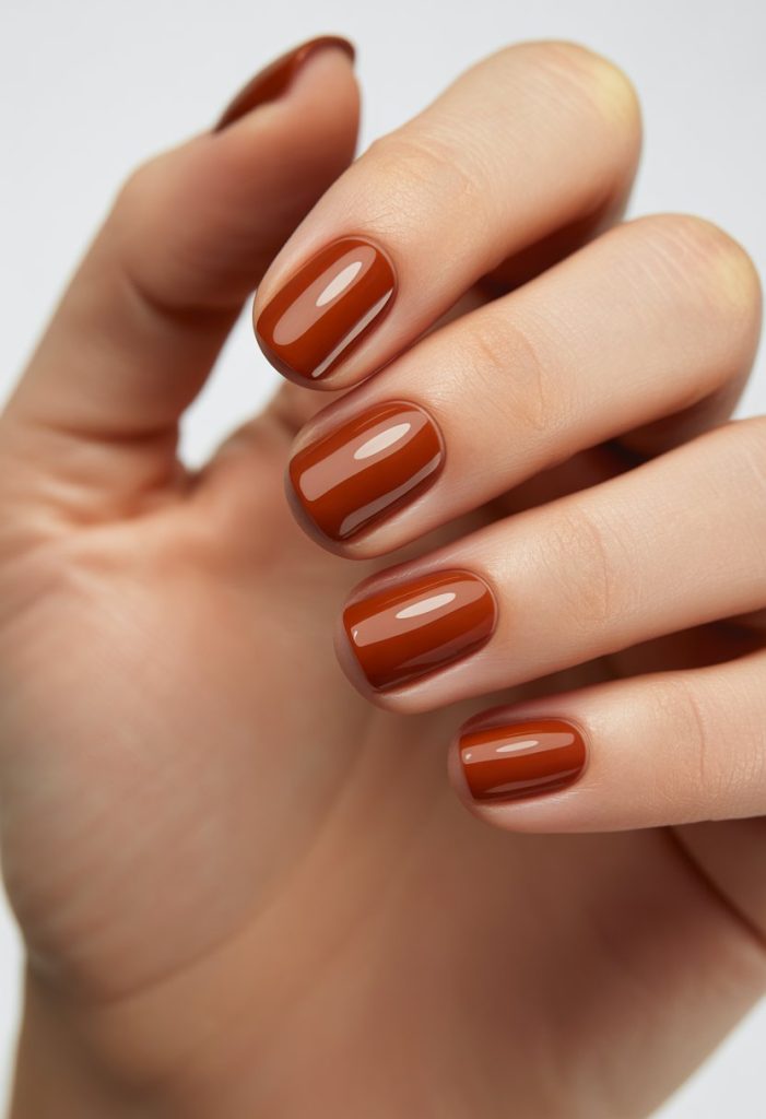 Glossy Auburn Hues Nail