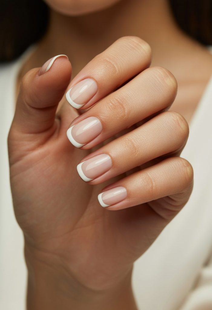 Light Brown French Manicure Nail