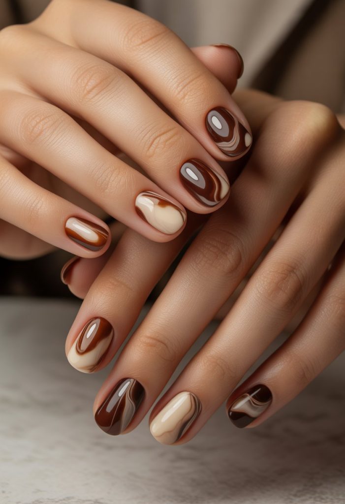 Marbled Brown and Cream