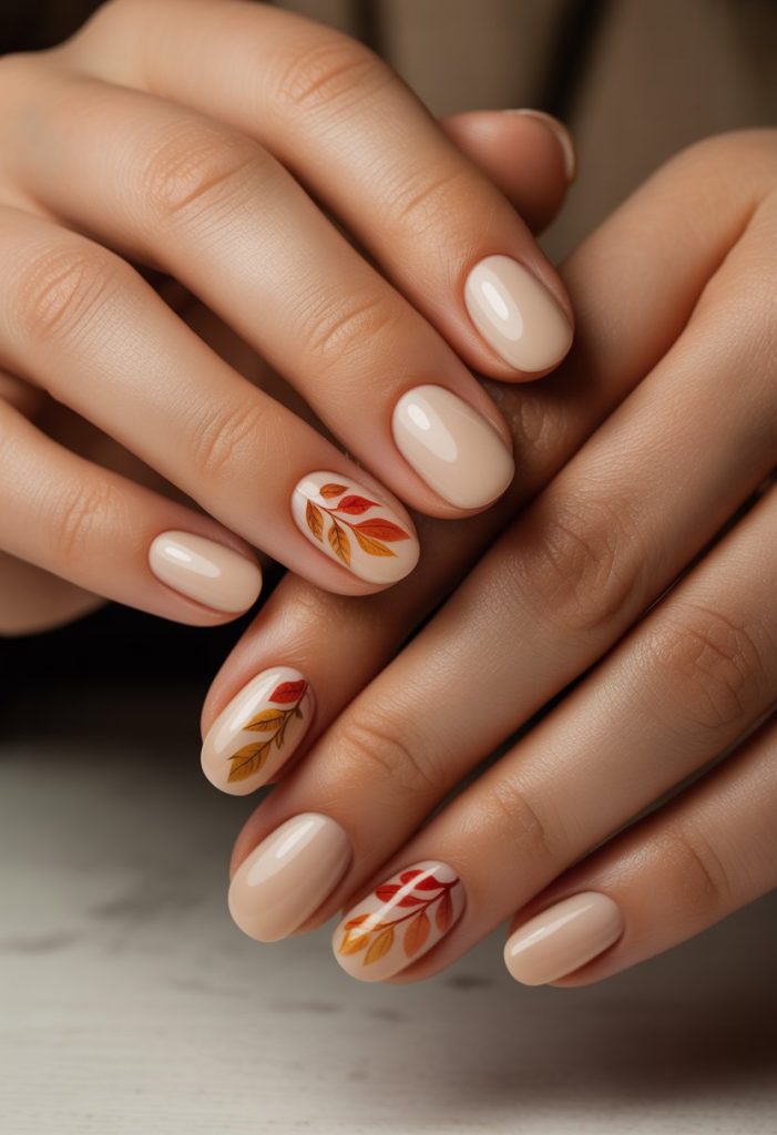Sandy Beige with Autumn Leaf Decals