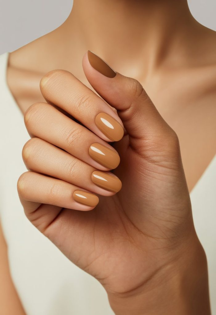 Sandy Brown Gradient Nail