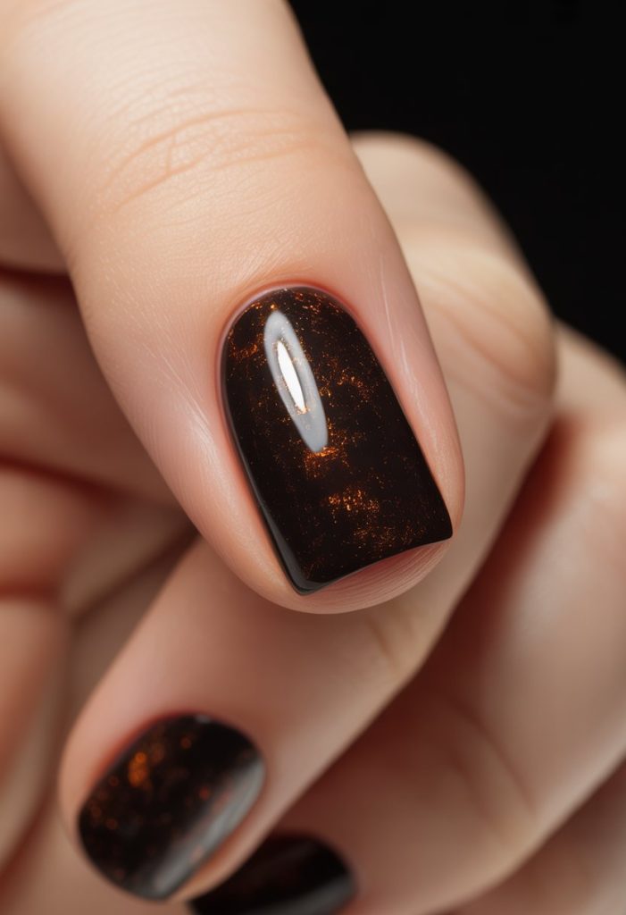 Velvet Black with Rust Flecks Nail