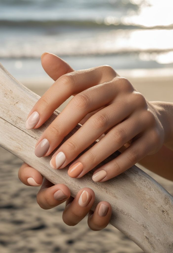 Beachy Nude Tones Nail