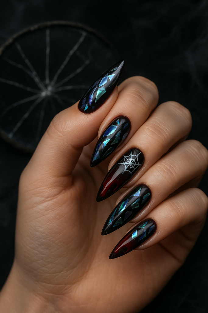 Broken Glass Halloween Nails