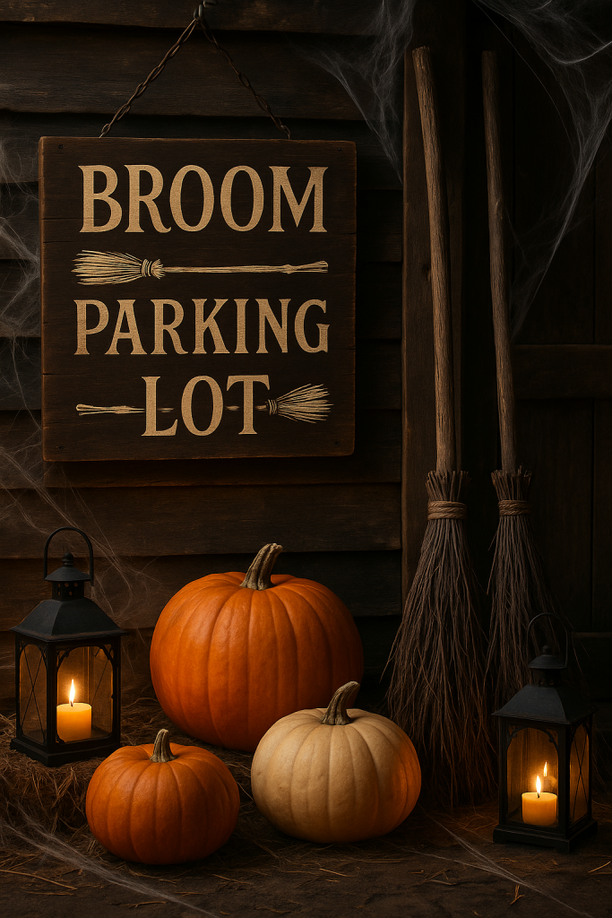 Broom Parking Lot Sign