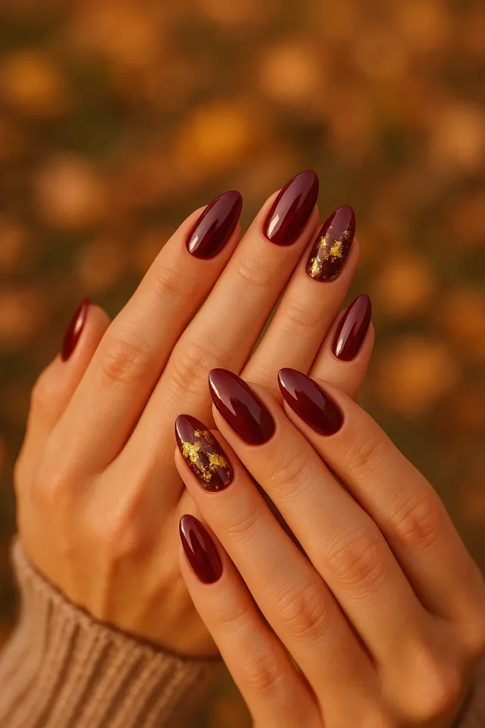 Burgundy and Gold Foil