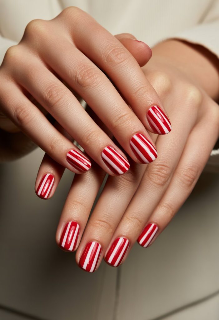 Candy Stripe Nails