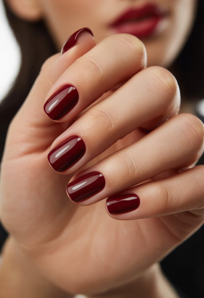 Deep Burgundy Gloss Nail