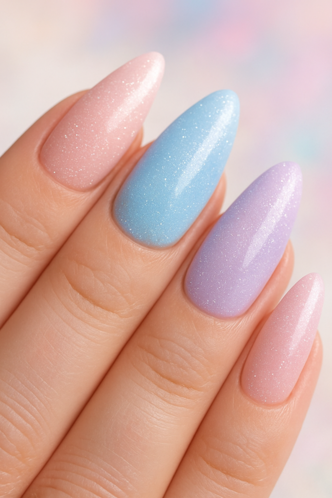 Glitter Dusting on Pastels