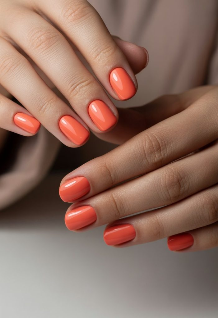 Glossy Coral Tips NAil