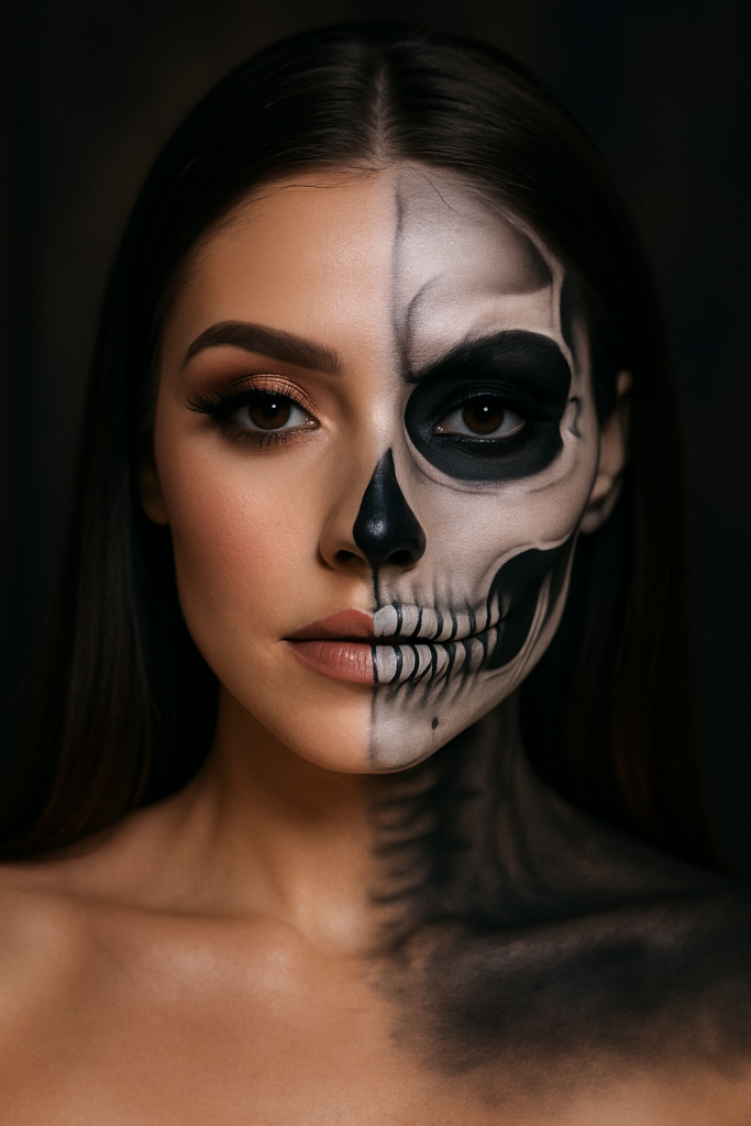 Half Face GlamHalf Skull
