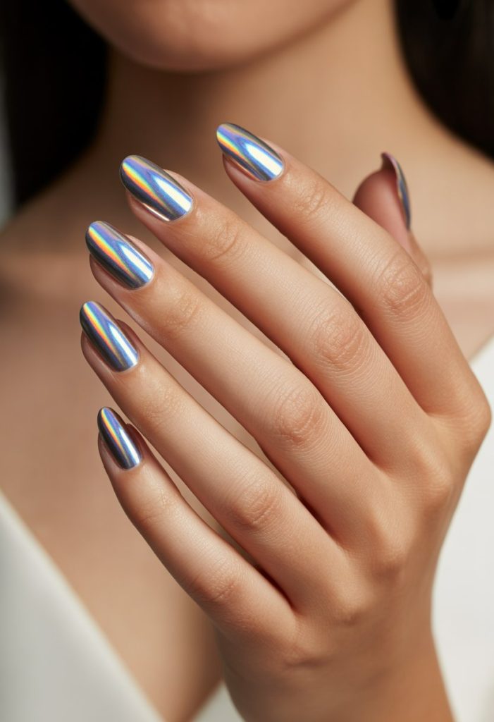 Holographic Chrome Nails Nail