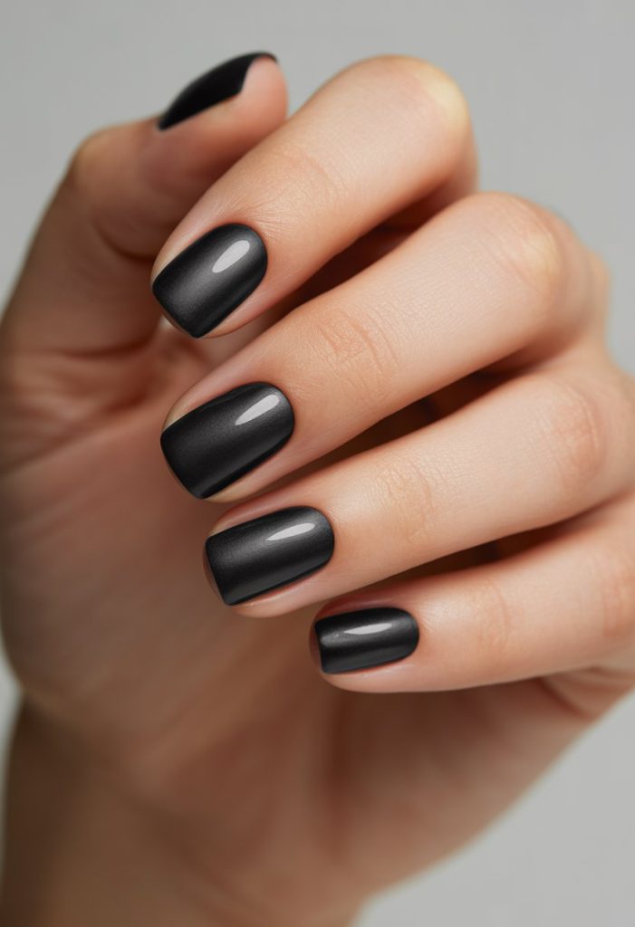 Matte Black with Gloss Finish Nail