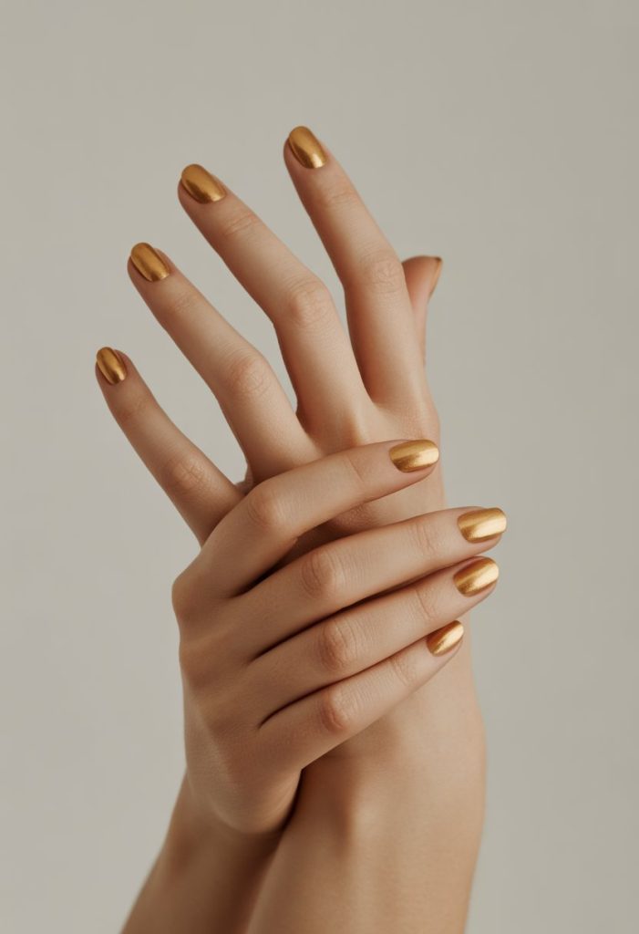 Minimalist Nude with Gold Nail
