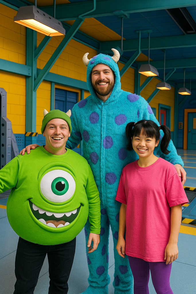Monsters Inc Mike, Sully, and Boo
