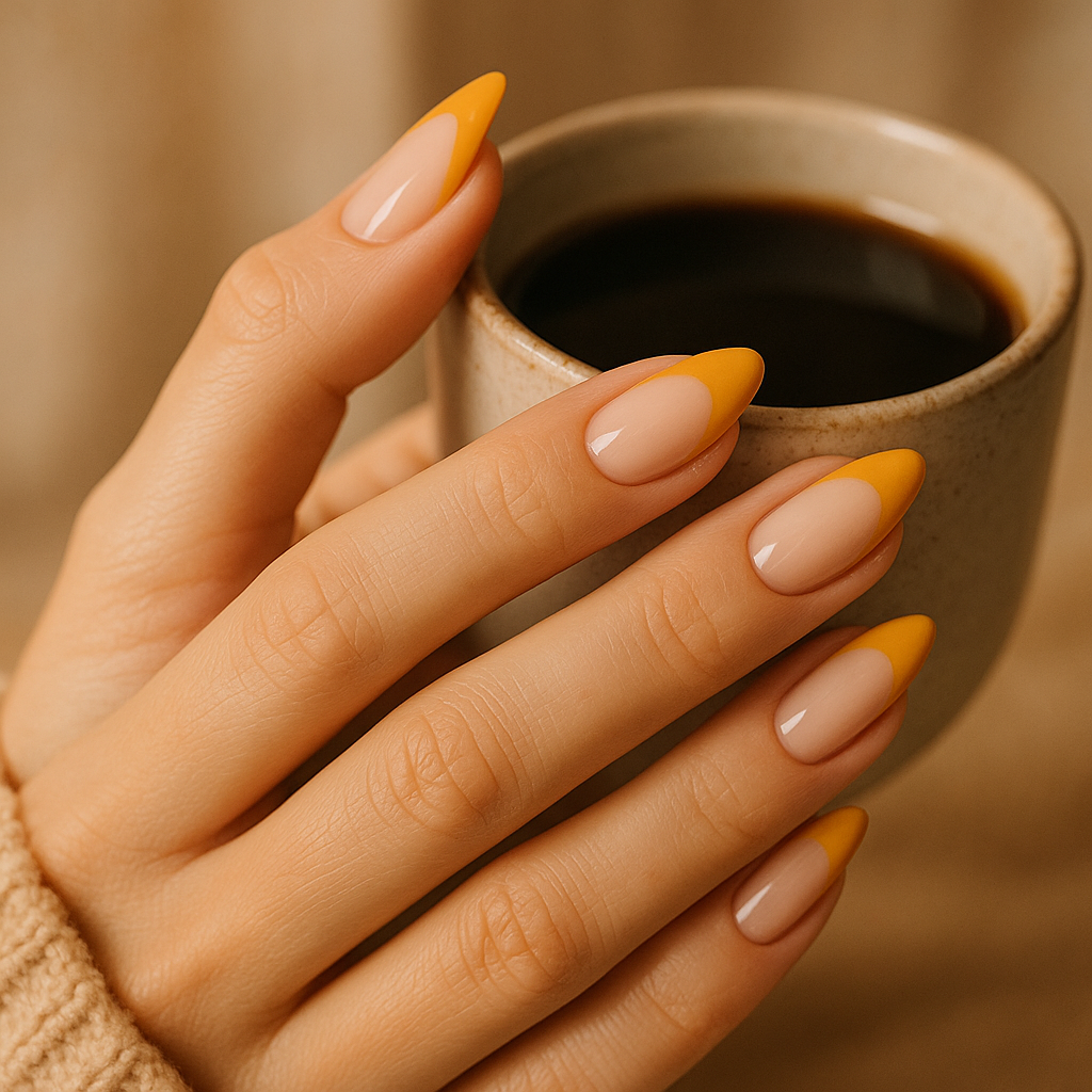 Mustard Yellow French Tips