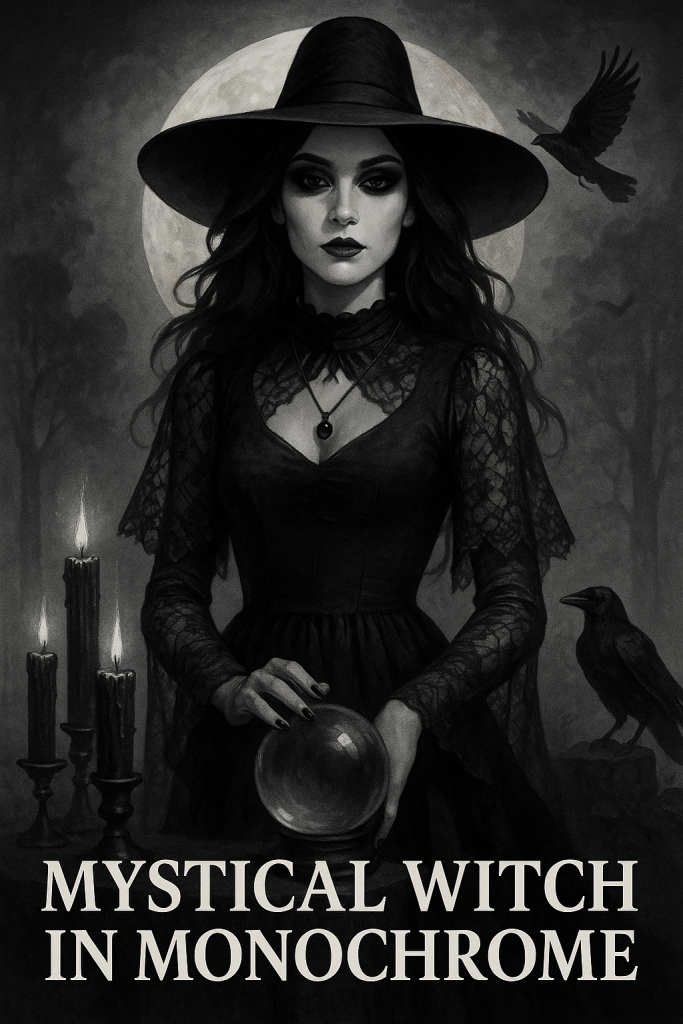 Mystical Witch in Monochrome