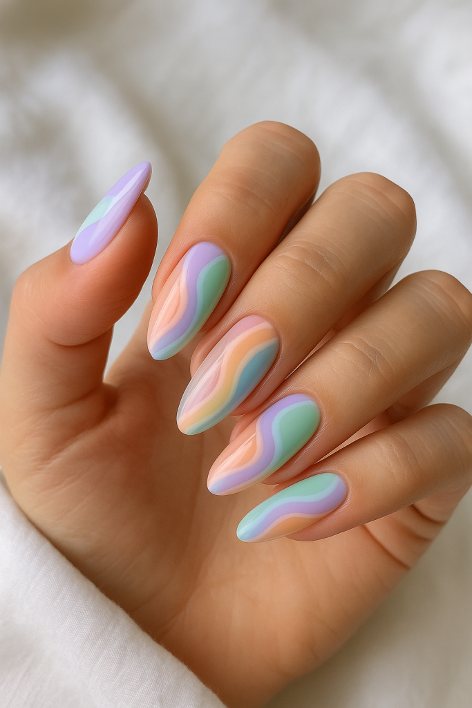 Pastel Swirl Nails