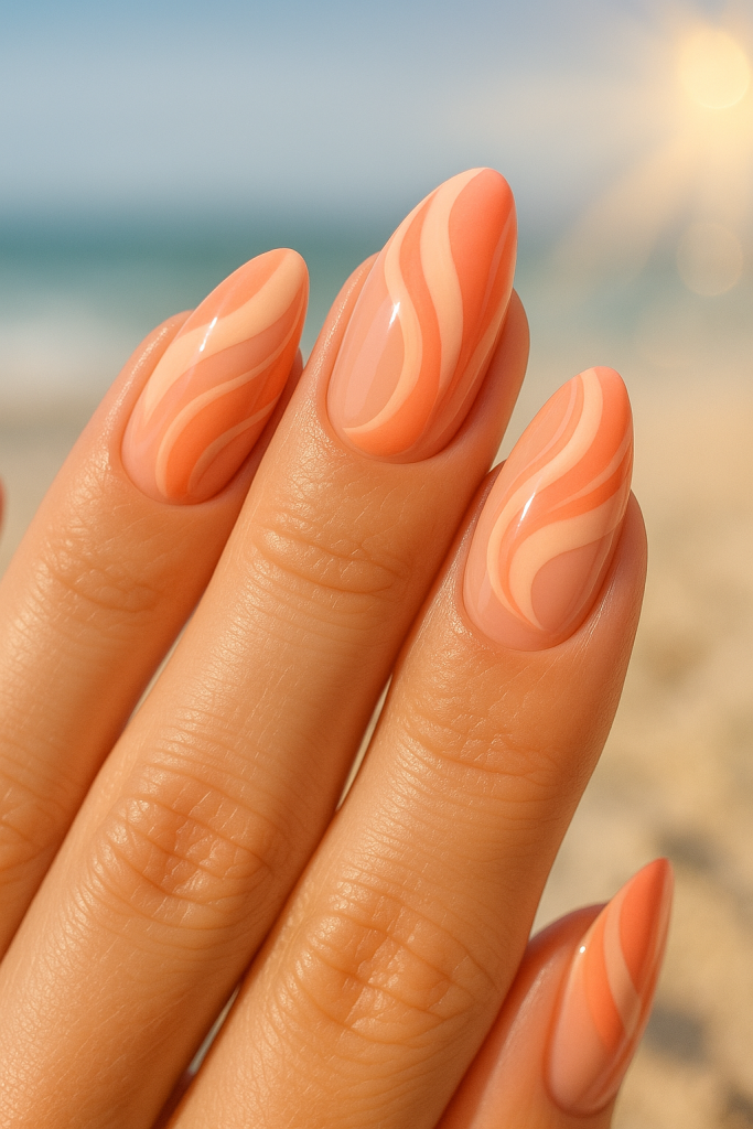 Peachy Coral Swirls