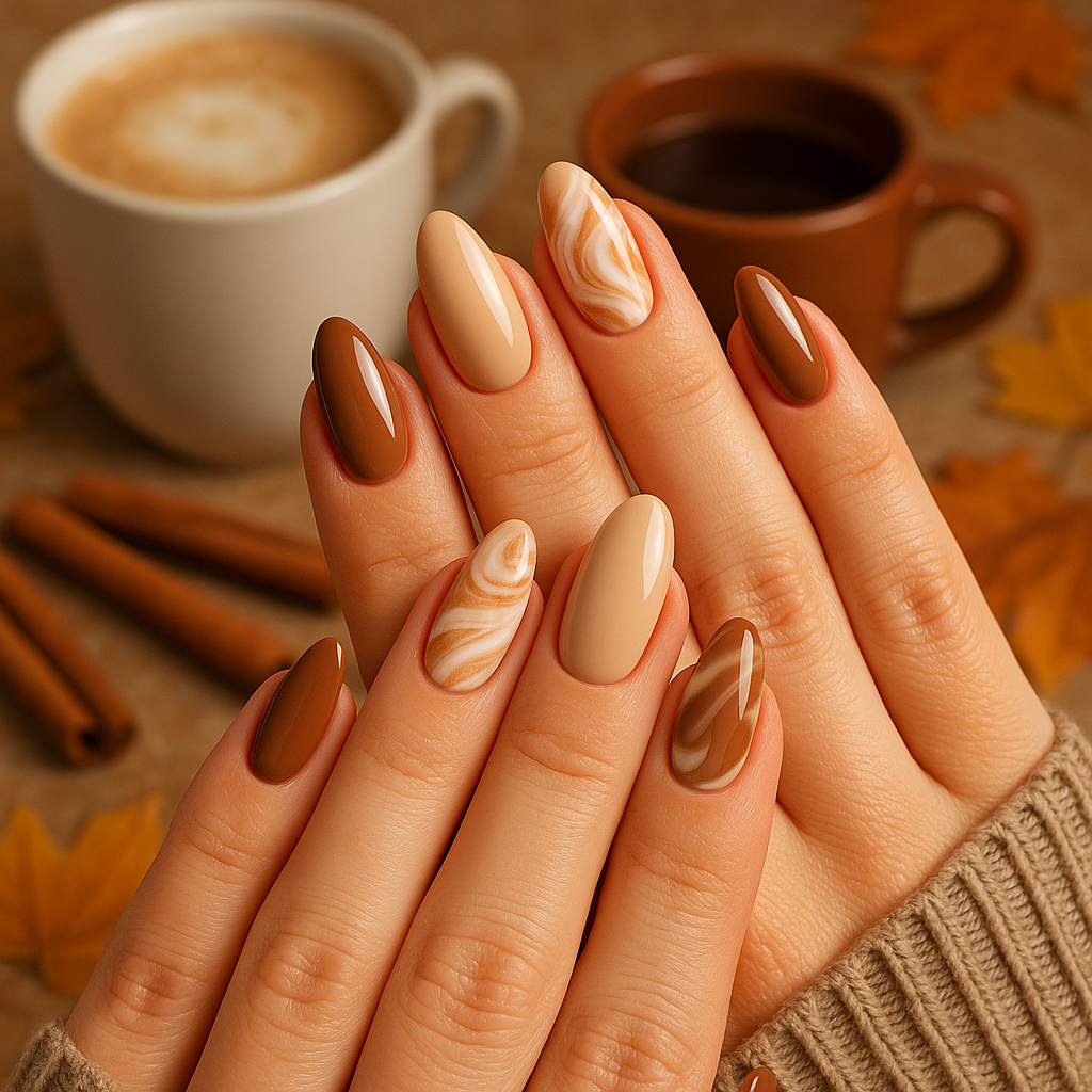 Pumpkin Spice Latte Nails
