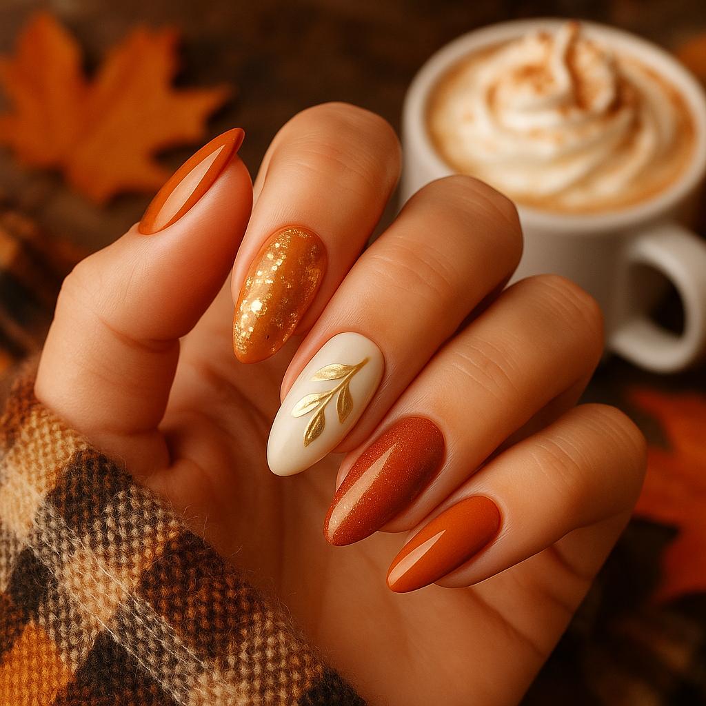 Pumpkin Spice Nails