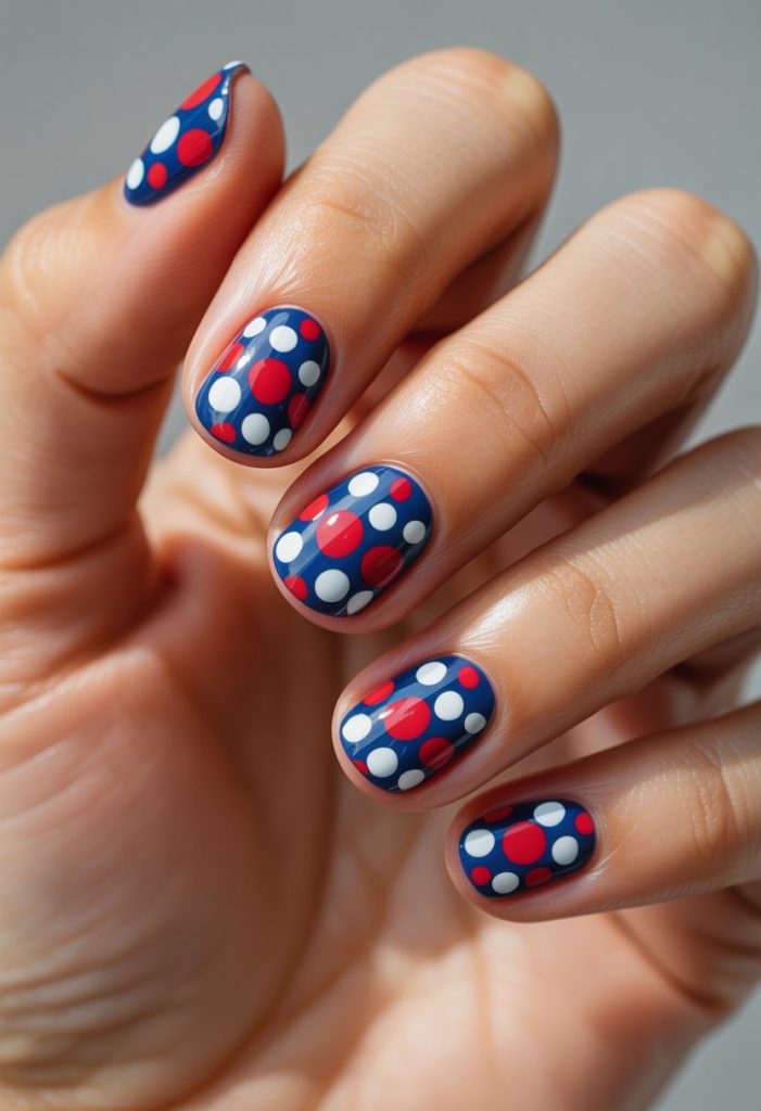 Red, White, and Blue Polka Dots