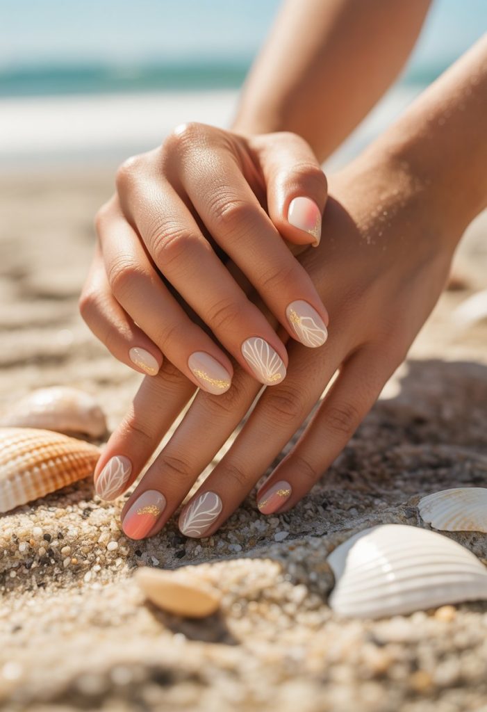 Sandy Beach Inspired Nails