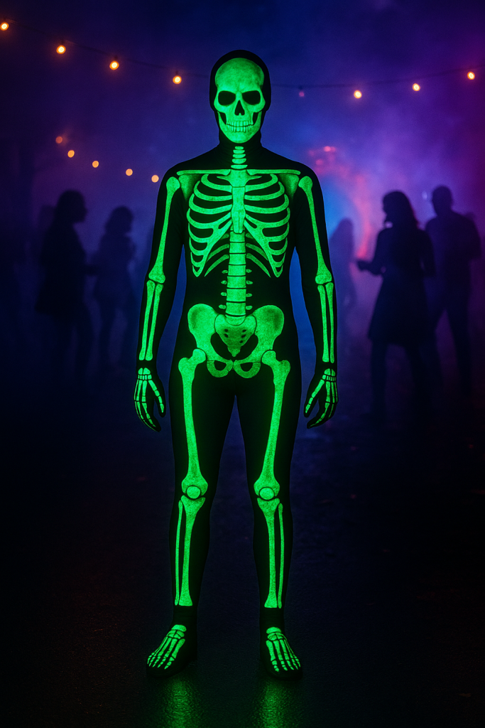 Skeleton Bodysuit with Glow-in-the-Dark Paint