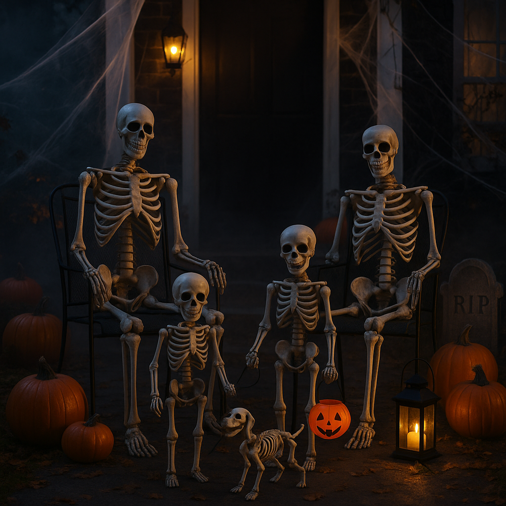 Skeleton Family Scene