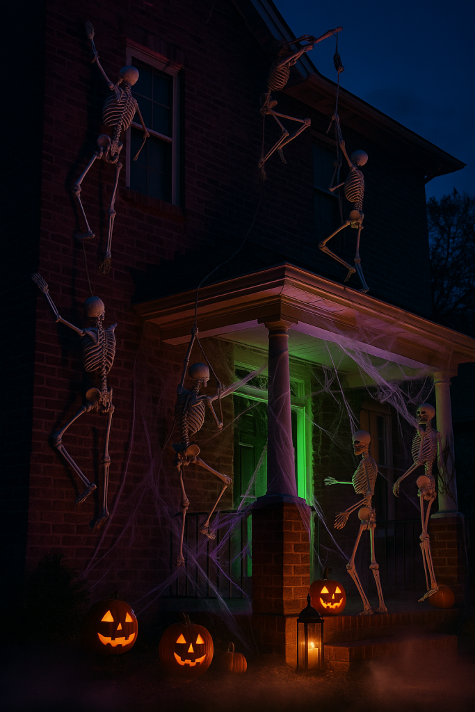 Skeletons Climbing the House