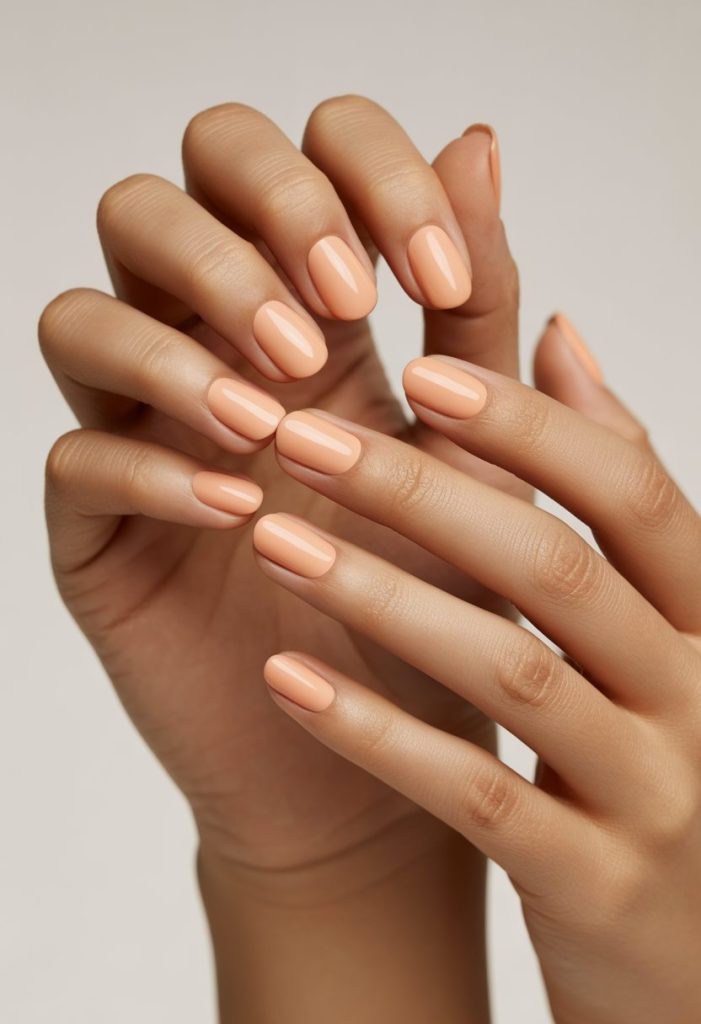 Soft Peach Blush Nails