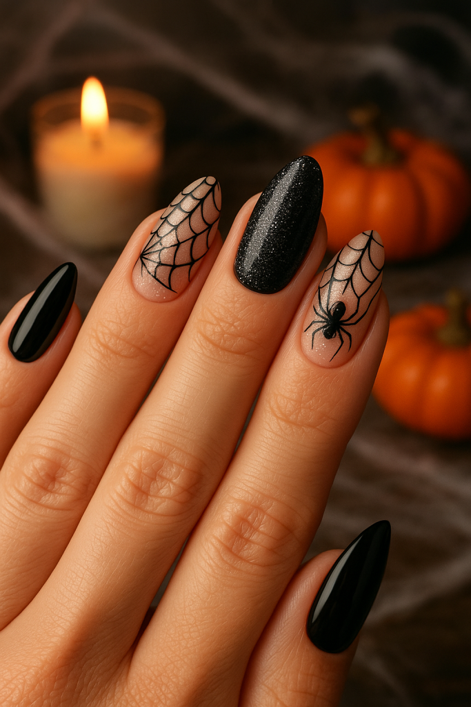 Spider Accent Nails