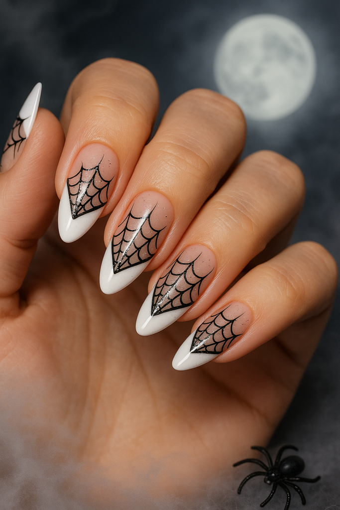 Spiderweb French Tips