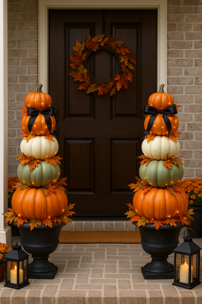 Stacked Pumpkin Topiaries