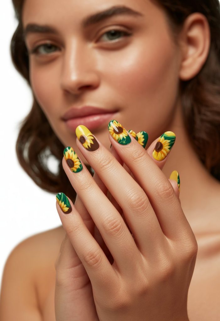 Sunflower Nail Art