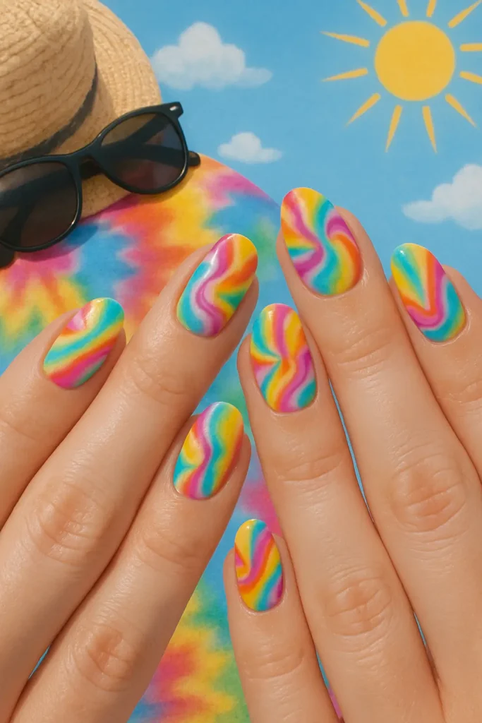 Tie-Dye Nails