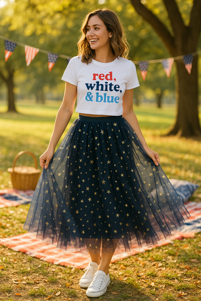 Tulle Skirt with Star Accents