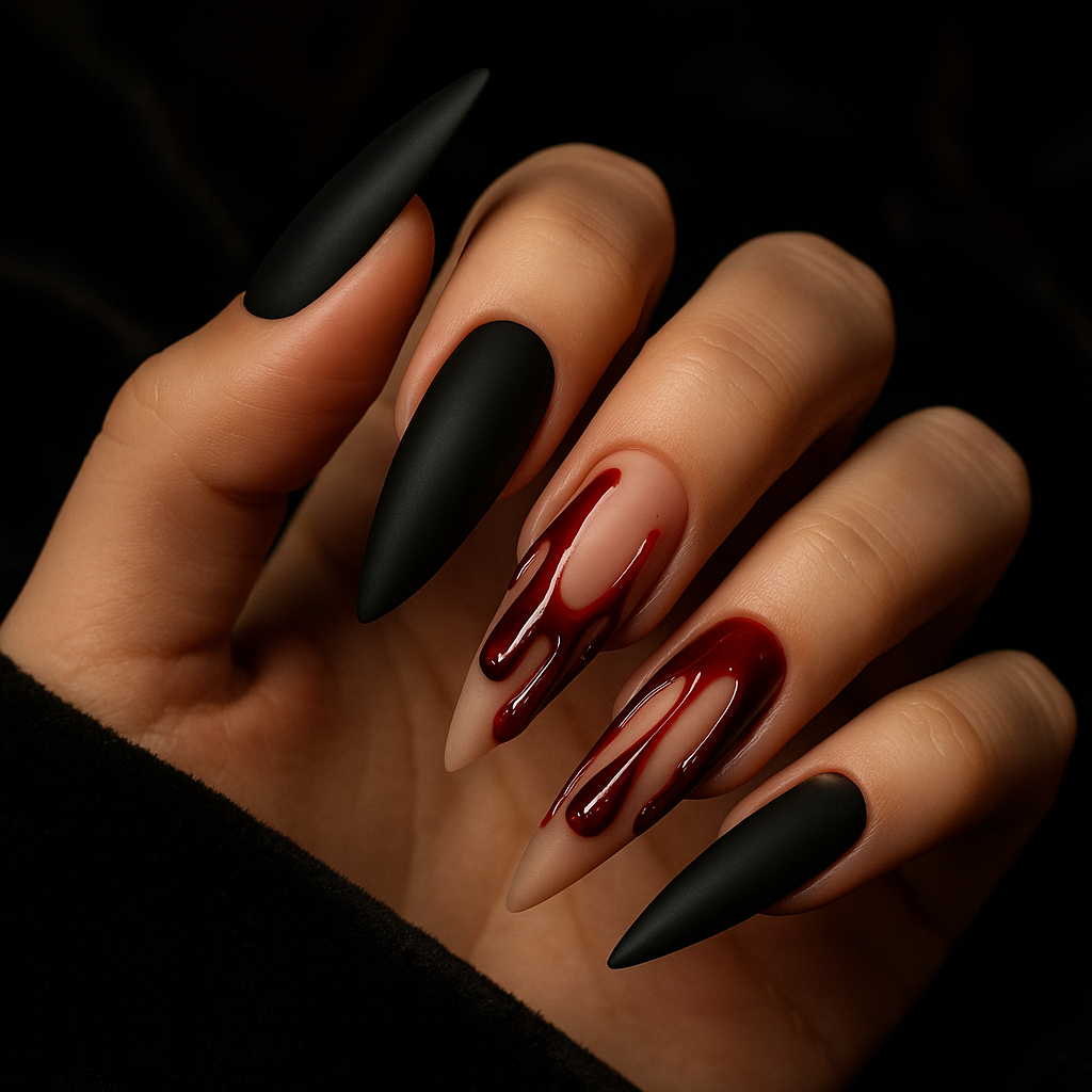 Vampire Blood Drip Nails