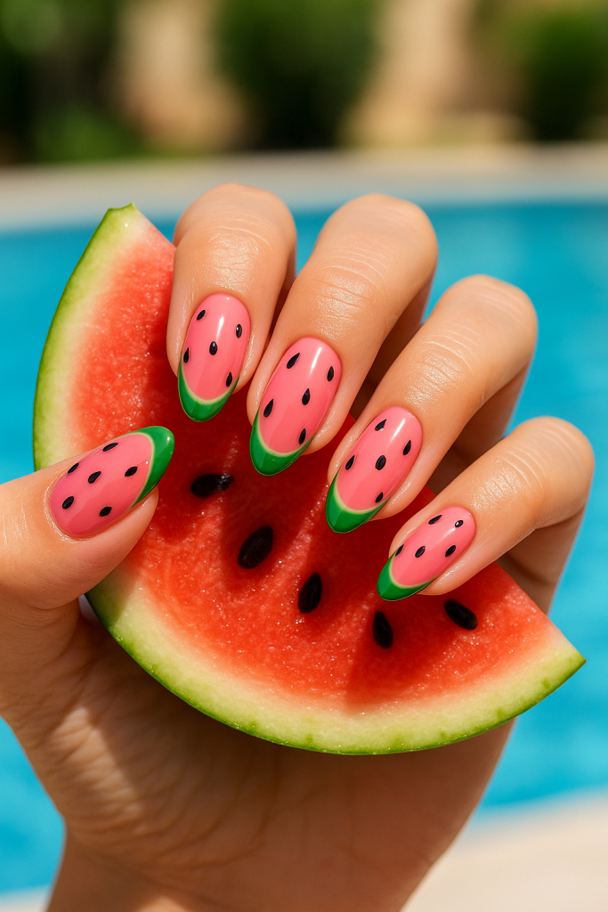 Watermelon-Inspired Nails
